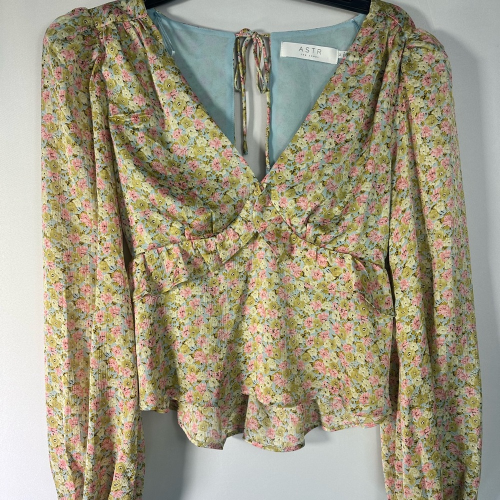 ASTR Floral Blouse - Pink and Green